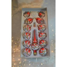 Kerstset met piek rood